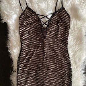 The Vintage Shop Black Mesh Overlay